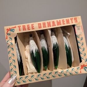 Vintage Green and Silver Tree Ornaments